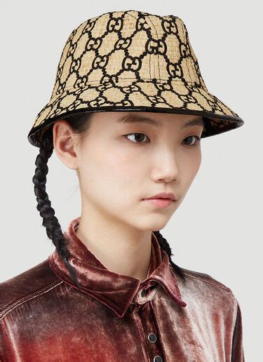 gucci woven straw hat|Gucci straw hat women.